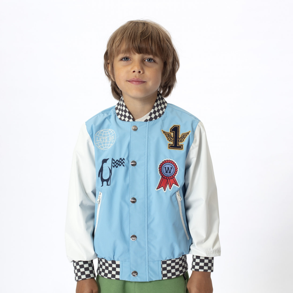 WHITE WORM | AIR BLUE kids warm jacket in blue, GOSOAKY 2024.